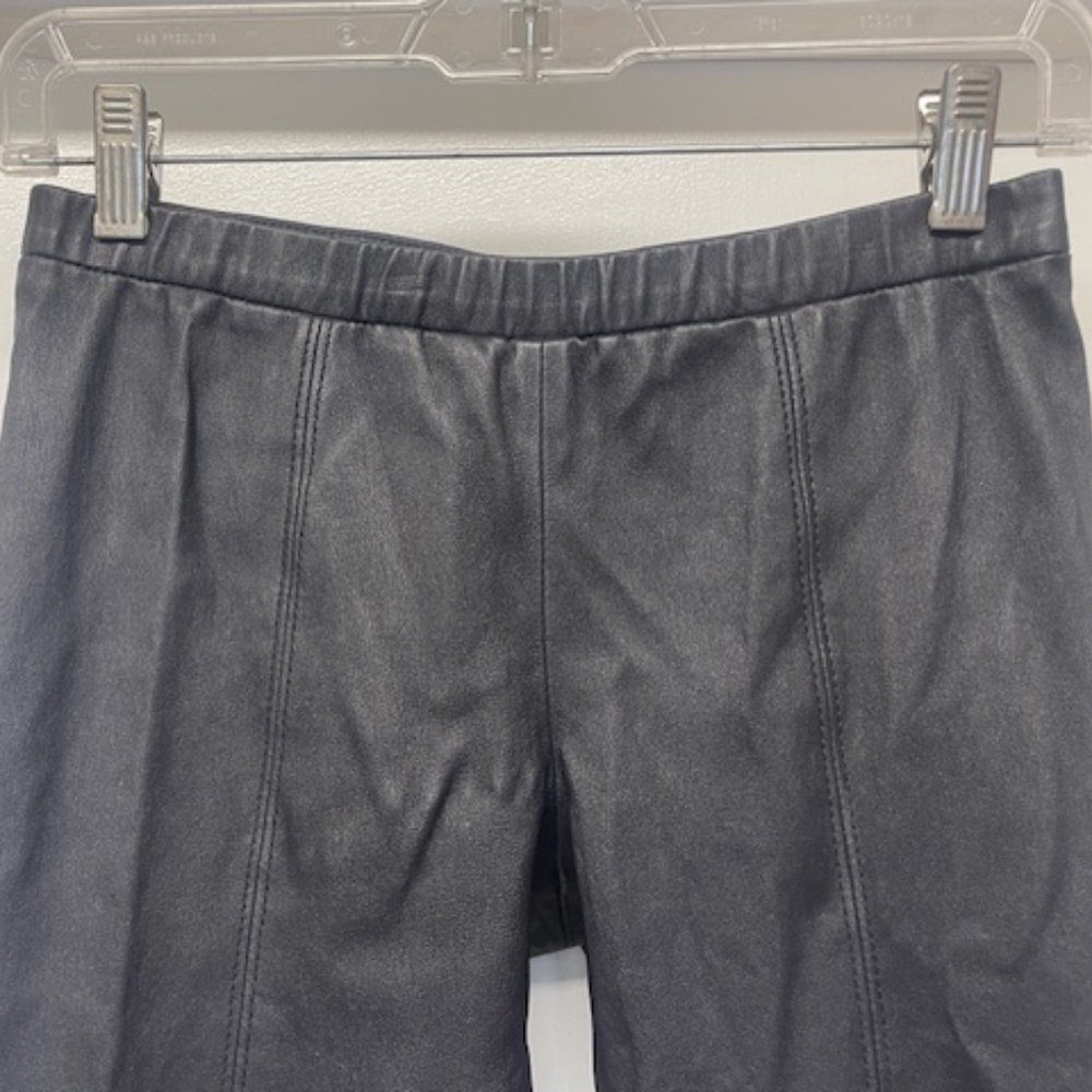 Tory Burch Black Leather Leggings Skinny Slim Pants - Picture 3 of 10